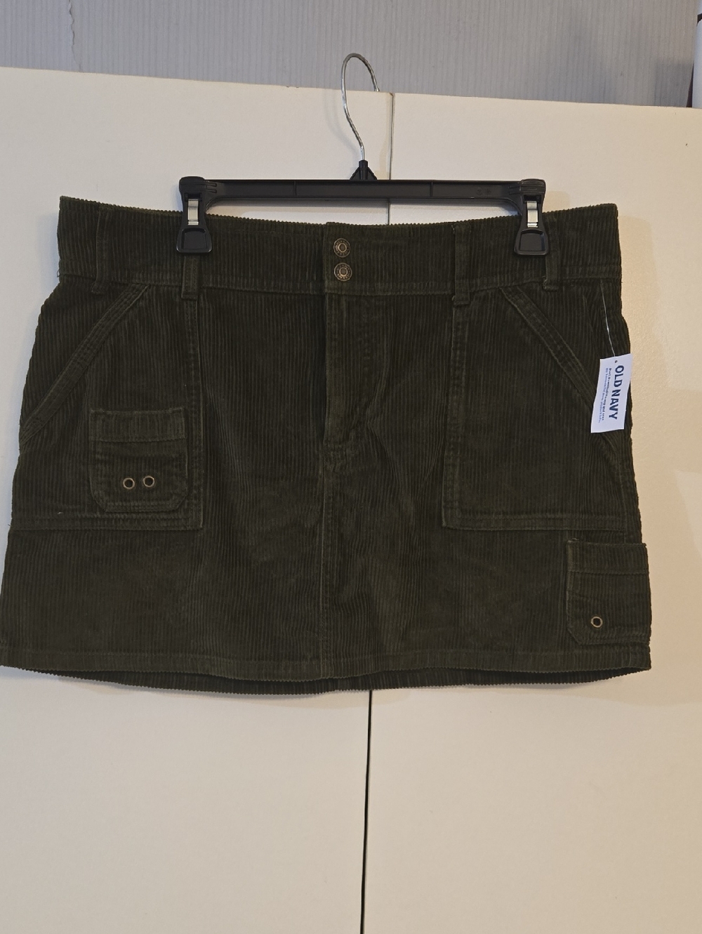 Old Navy Olive Green Corduroy Skirt with Label Detail